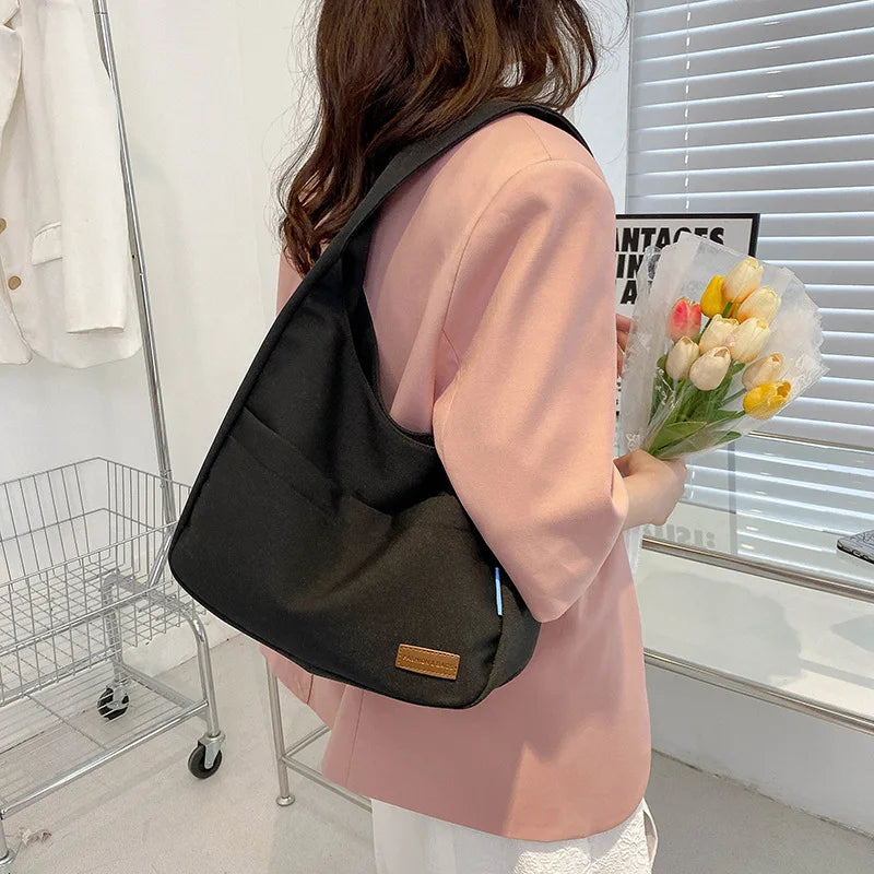 Canvas Messenger Handbags Solid School Crossbody Large Capacity Tote Shoulder Ba
