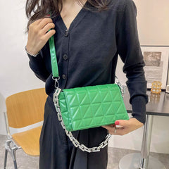 Women's Soft Metal Chain Leather Armpit Retro Shoulder Bag