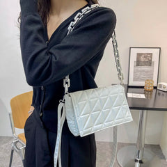 Women's Soft Metal Chain Leather Armpit Retro Shoulder Bag