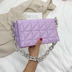 Women's Soft Metal Chain Leather Armpit Retro Shoulder Bag