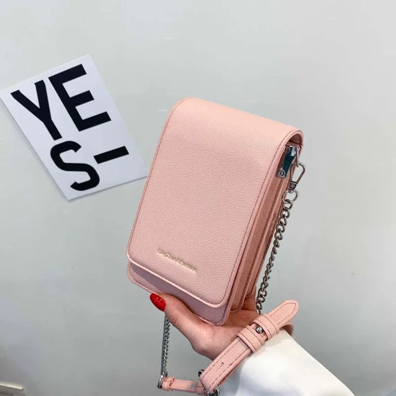 Women's Solid Shoulder Bag Multifunction Phone Wallet Clutch