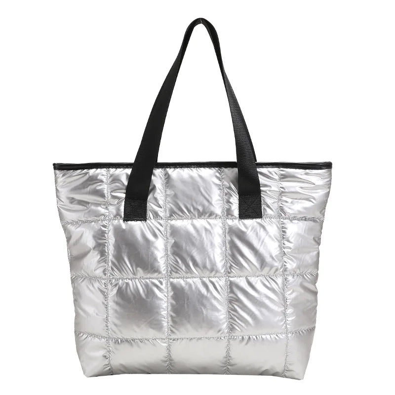 Women's Large Capacity Tote Bag Winter Cotton Warm Shoulder Handbag