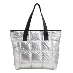 Women's Large Capacity Tote Bag Winter Cotton Warm Shoulder Handbag