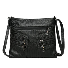Vintage PU Leather Shoulder Crossbody Bag - Large Capacity Handbag