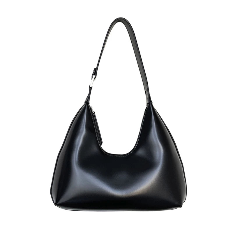 Small Shoulder Bag PU Leather Casual Hobos Underarm Top Handle Bag