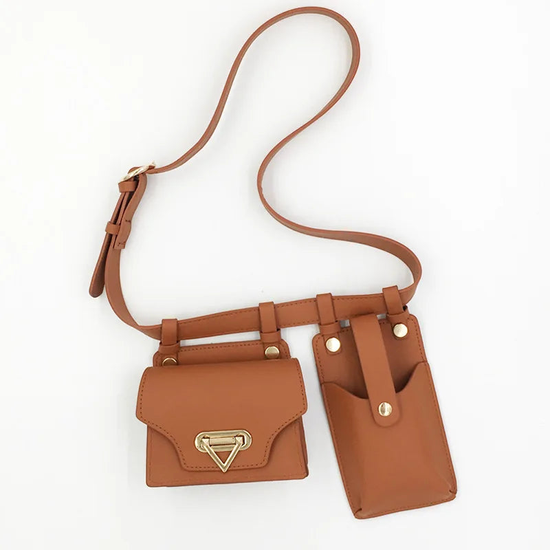 Women's Leather Waist Bag Tactical Fanny Pack Crossbody Chest Bag