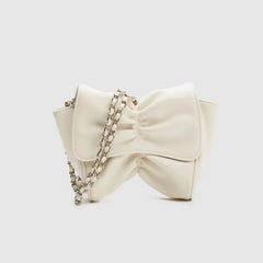 Women's Bow Leather Messenger Chain Bag Handbag Purse