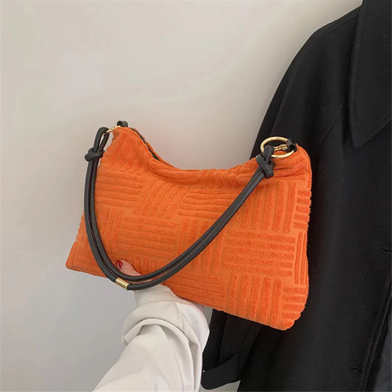 Women's Plush Shoulder Bag Clutch Handbag for Daily Shopping