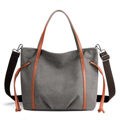 Women's Large Canvas Handbag Top Handle Tote Bag