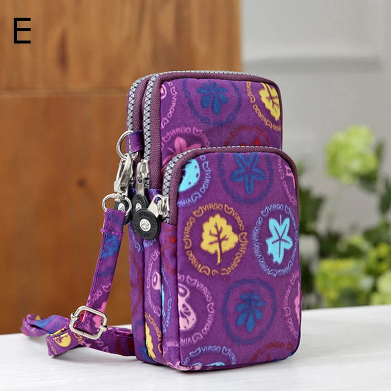 Women's Canvas Crossbody Bag Phone Zero Purse Sports Arm Bag