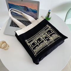 Women's Canvas Shoulder Bag London Letter Daily Shopping Bags Students Book Bag