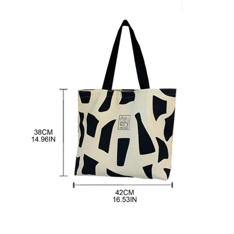 Harajuku Alphabet Print Canvas Shoulder Bag
