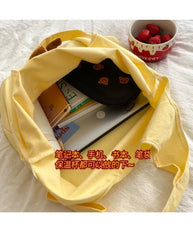 Women's Cheese Pattern Canvas Shoulder Bag Tote