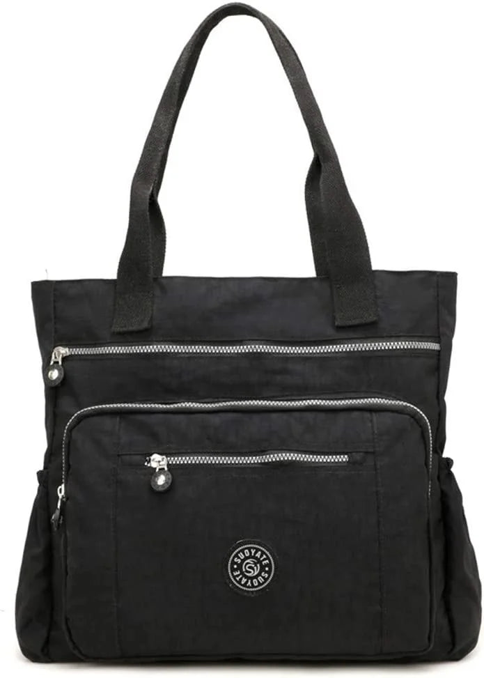 Women's Waterproof Nylon Top-handle Travel Handbag, Deep Blue