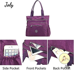 Women's Waterproof Nylon Top-handle Travel Handbag, Deep Blue
