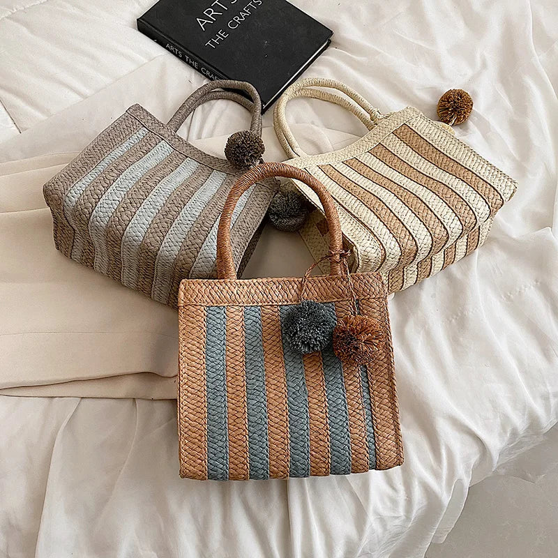 Women's Summer Straw Crossbody Shoulder Bag Rattan Braided Handbag