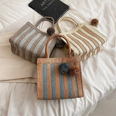 Women's Summer Straw Crossbody Shoulder Bag Rattan Braided Handbag