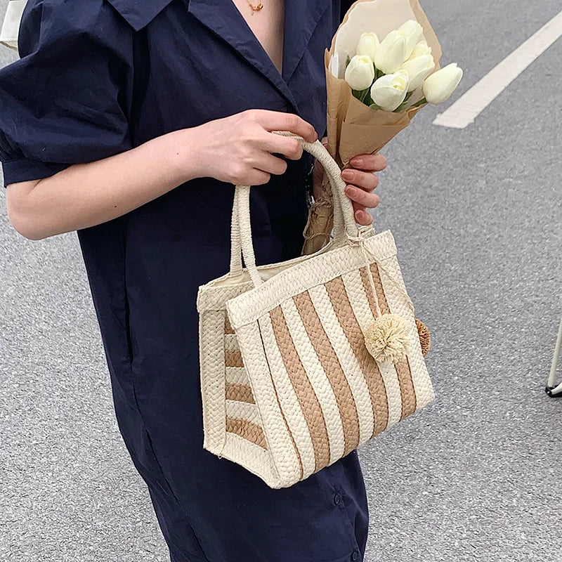 Women's Summer Straw Crossbody Shoulder Bag Rattan Braided Handbag