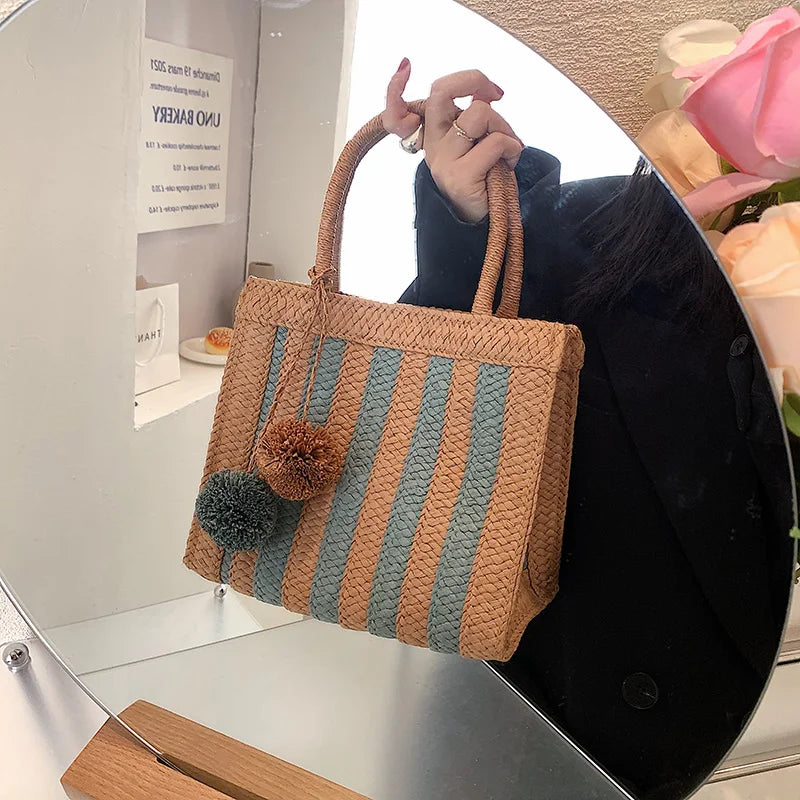 Women's Summer Straw Crossbody Shoulder Bag Rattan Braided Handbag