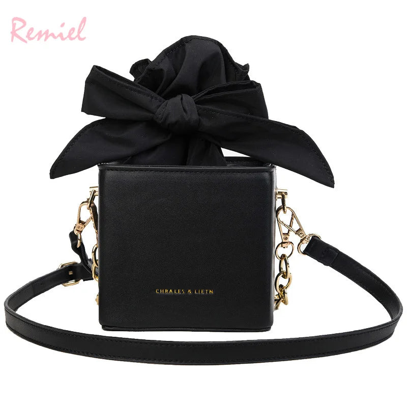 Women's Bow Chain Shoulder Messenger Mini Box Bag