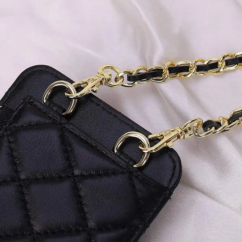 Women's Diagonal Cross Sheepskin Bag Small Mobile Phone Rhombus Shoulder Bag