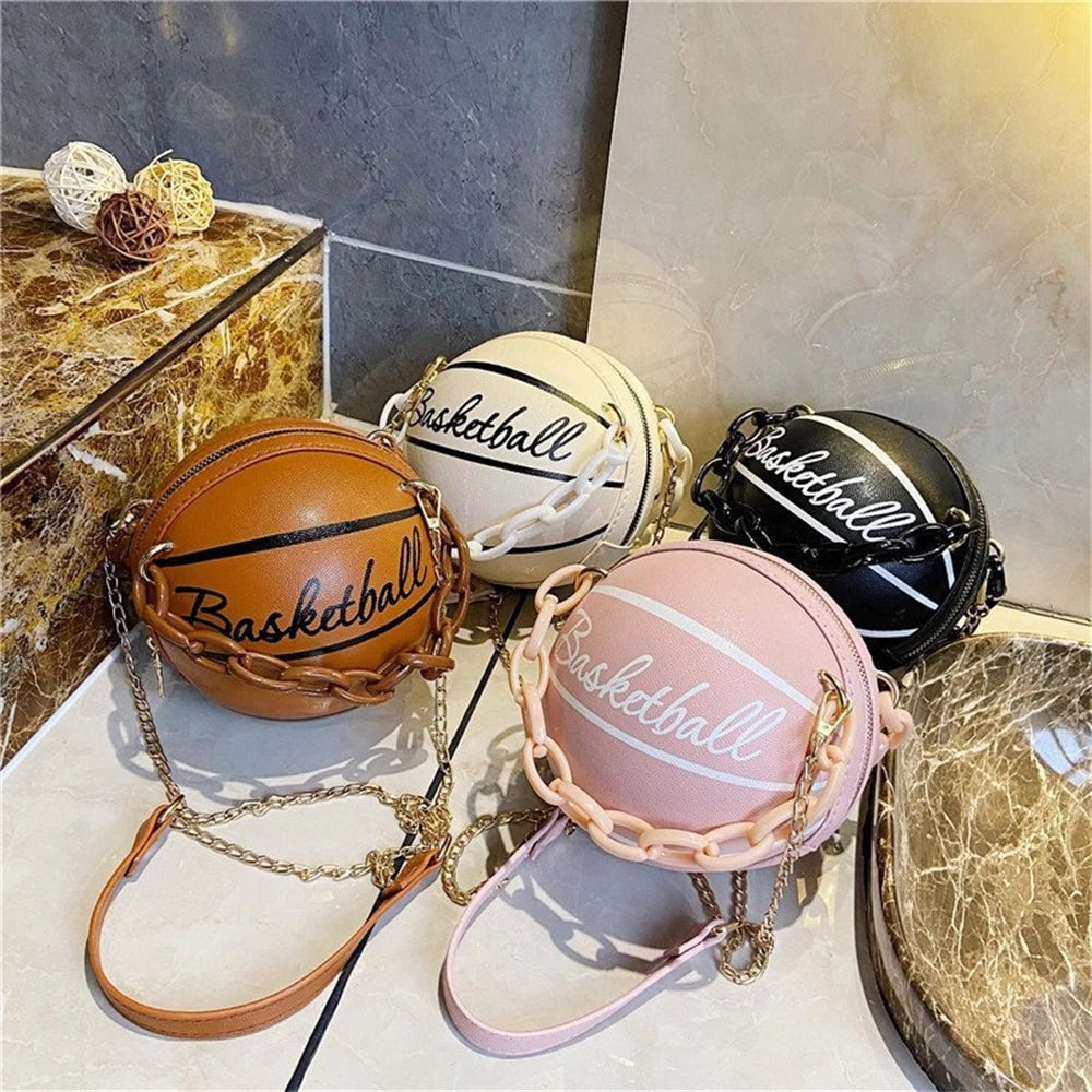 Women's Basketball Shoulder Bag Cross-Body Chain Handbag