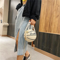 Women's Basketball Shoulder Bag Cross-Body Chain Handbag