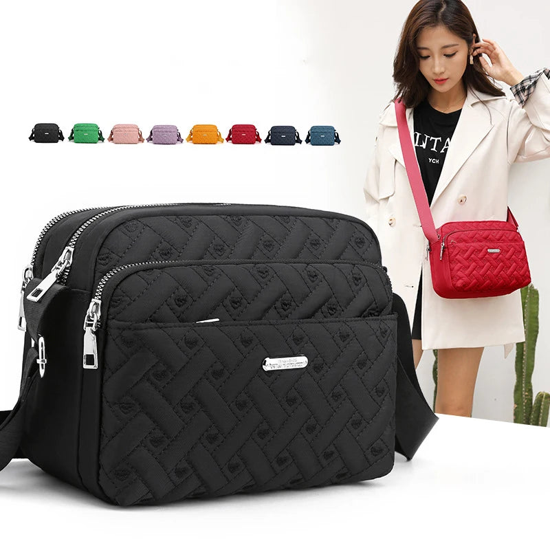 Women's Nylon Crossbody Messenger Tote Handbag Large