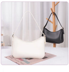 Women's DIY Handbags Retro Solid PU Leather Shoulder Underarm Bag