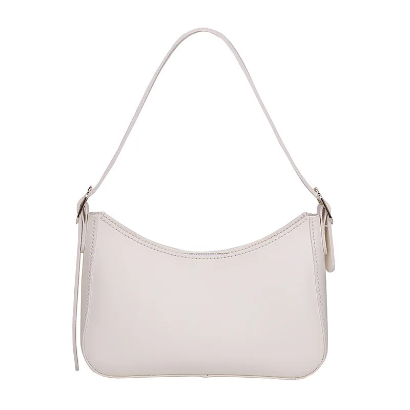 Women's DIY Handbags Retro Solid PU Leather Shoulder Underarm Bag