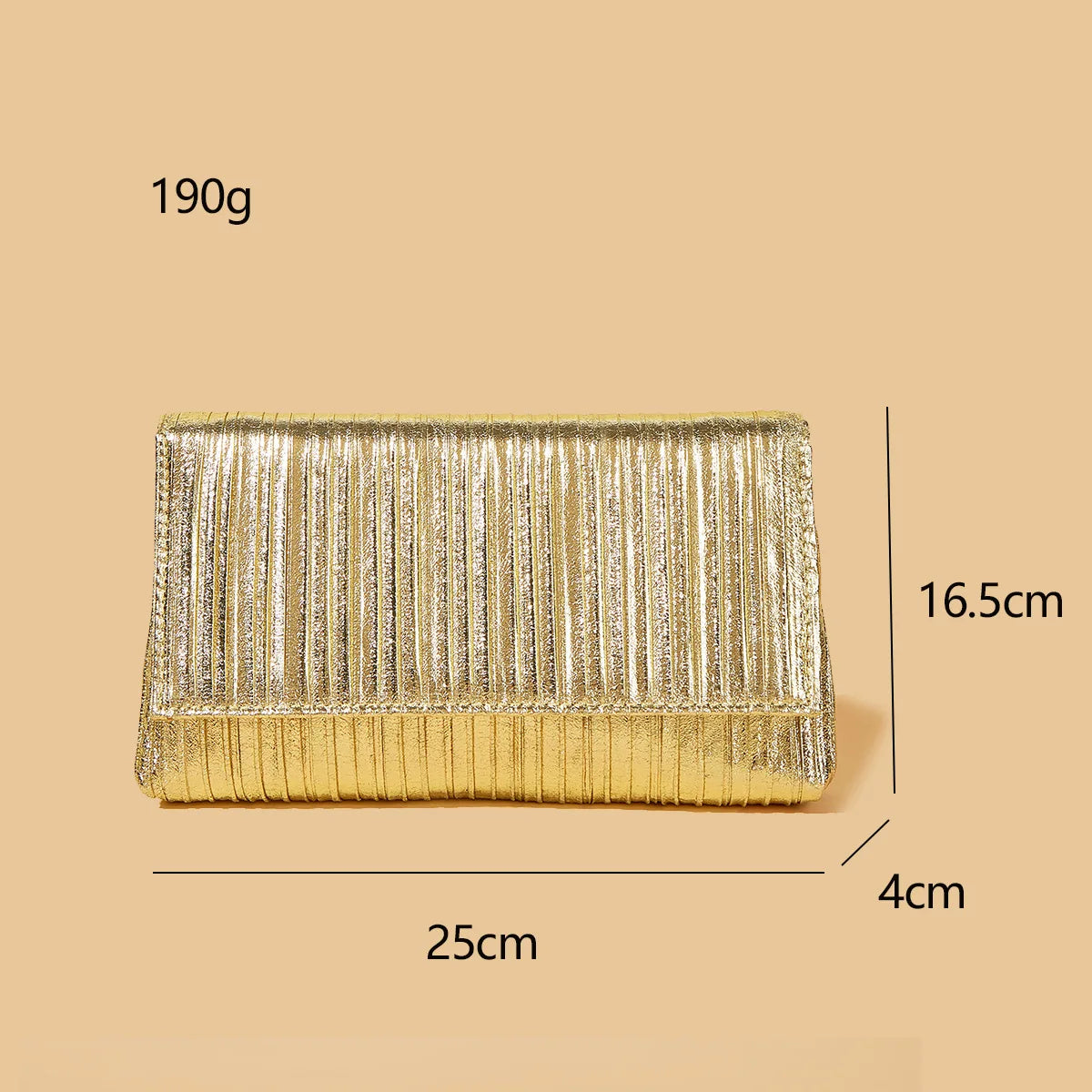 Metallic Evening Bag Women's Clutch Solid Shoulder Messenger Ladies