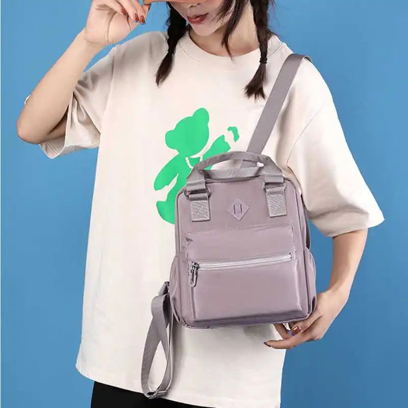 Women's Nylon Handbag Student Schoolbag Lightweight Travel Backpack