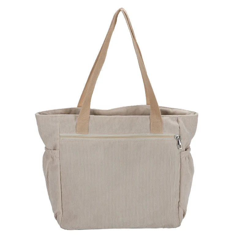 Canvas Large Tote Bag Japanese Corduroy Shoppers Handbags