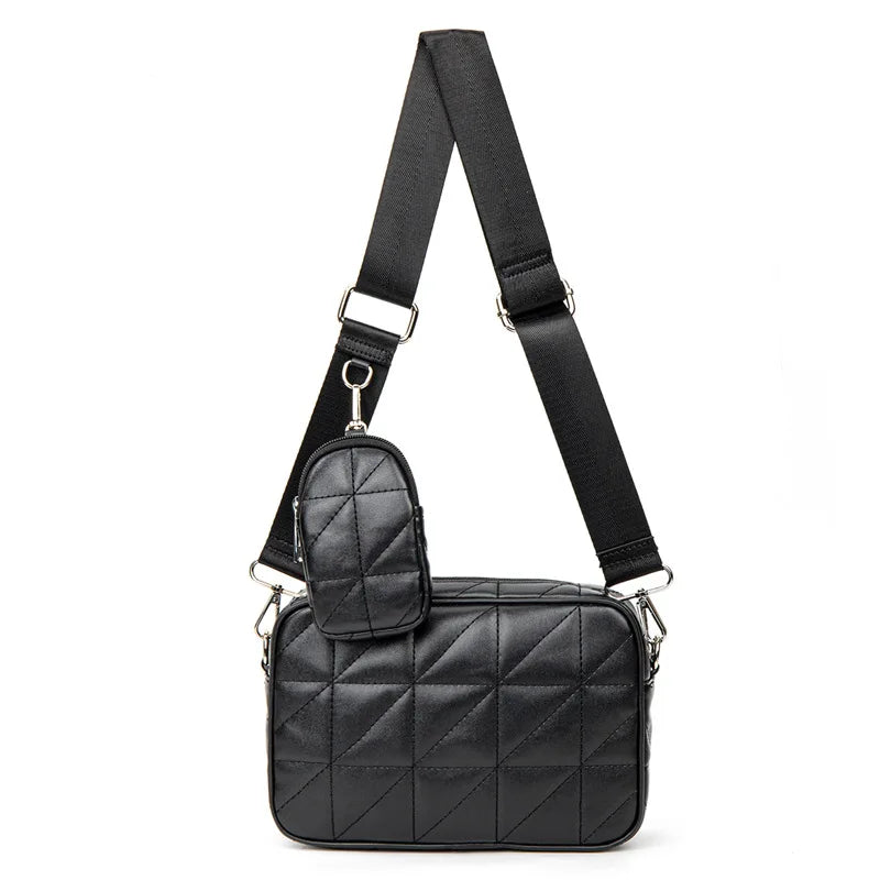 Women's Shoulder Messenger Bag PU Leather Large Capacity Handbag