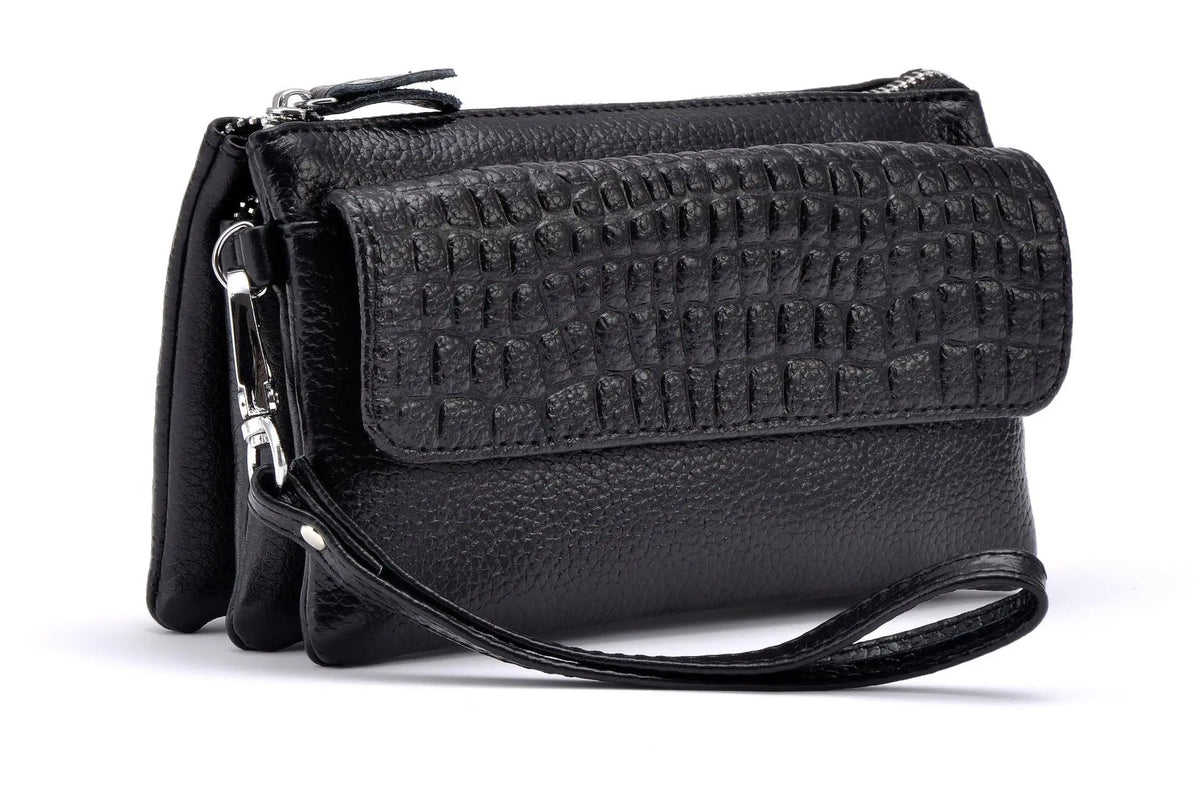 Women's Leather Mini Crossbody Clutch Bags for Phone Coins Purses