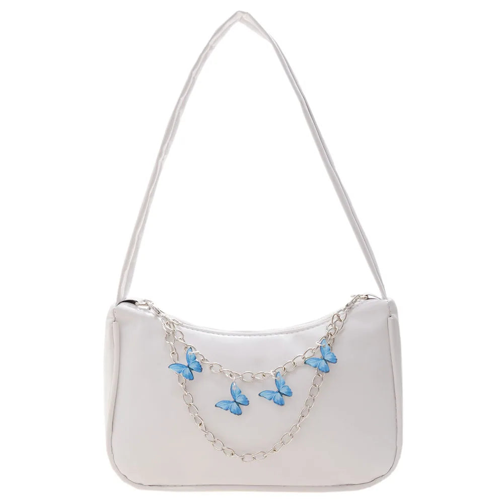 Butterfly Chain Shoulder Bag Ladies Shopper