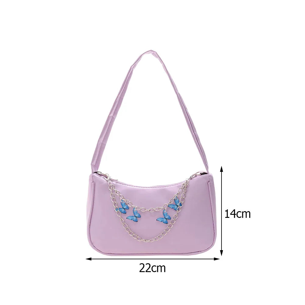 Butterfly Chain Shoulder Bag Ladies Shopper