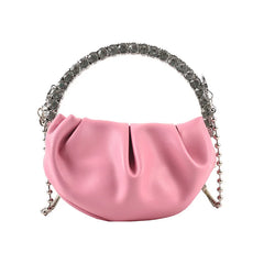 Pleated Diamond Top Handle Shoulder Bag for Women