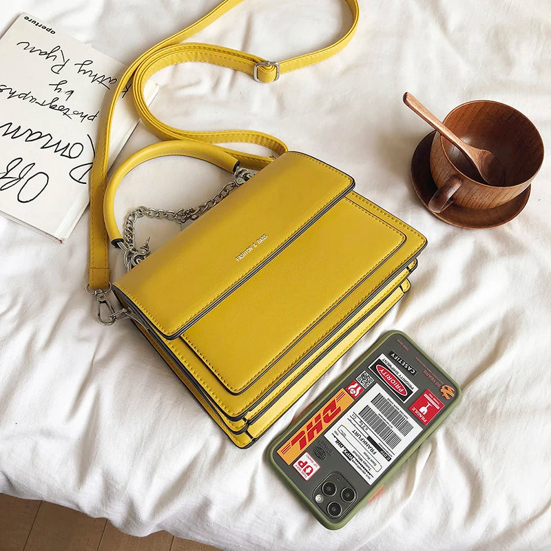 Women's PU Leather Chains Shoulder Bag Shopper Wallet Crossbody