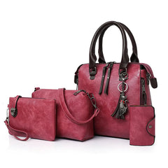 Women's Tote Shoulder Bags 4 Pcs/set Large Capacity Bag Ladies Wallet