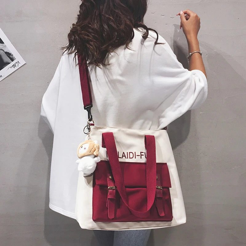 Women's Large Capacity Messenger Bag Harajuku Style Shoulder Bag