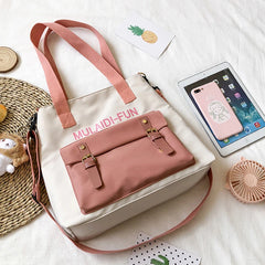 Women's Large Capacity Messenger Bag Harajuku Style Shoulder Bag