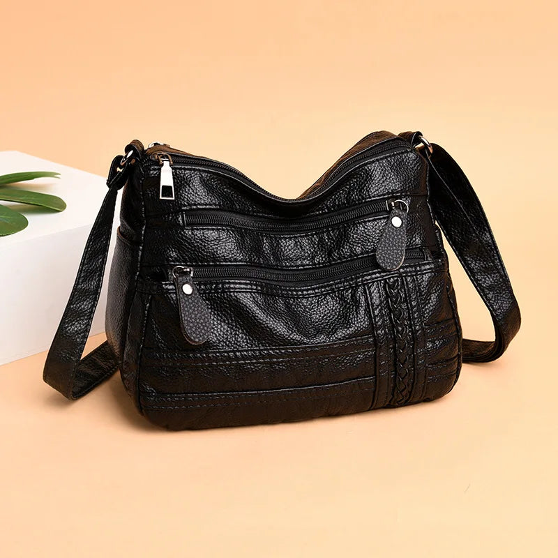 Women's Simple Leather Shoulder Bag