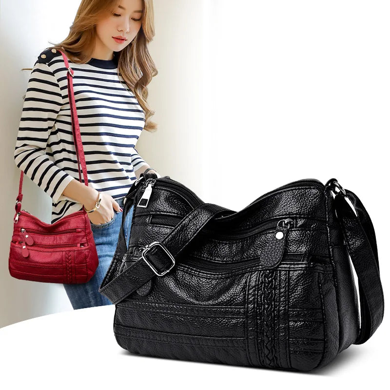 Women's Simple Leather Shoulder Bag