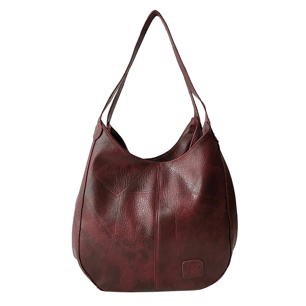Vintage Leather Shoulder Bag Large Modern Female