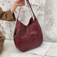 Vintage Leather Shoulder Bag Large Modern Female