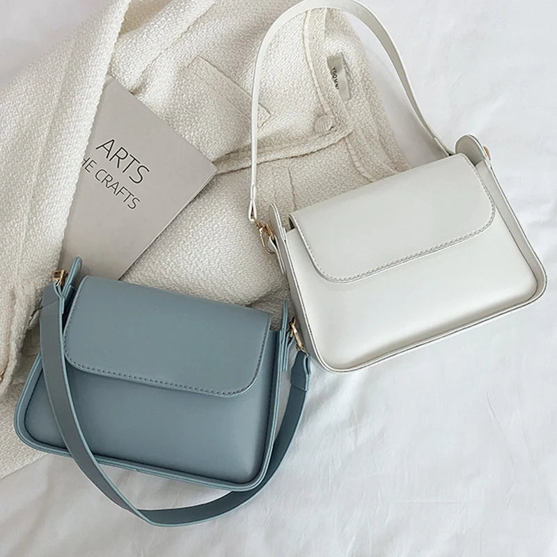 Women's Leather Crossbody Bag Solid PU Shoulder Clutch
