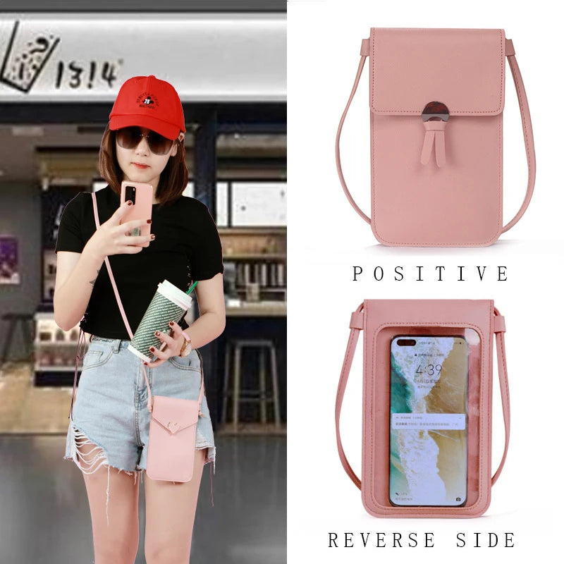 Women's Rabbit Ears Shoulder Bag Touch Screen Phone Purse