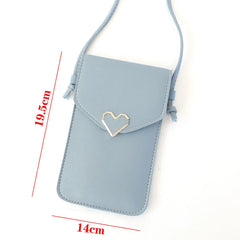 Women's Key Holder Bag Heart-Shaped Decor Transparent Touch Screen