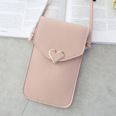 Women's Key Holder Bag Heart-Shaped Decor Transparent Touch Screen